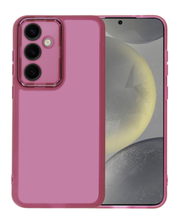 Soft Silicone Transparent Case - PINK for Galaxy S24FE (Only Ground Shipping)