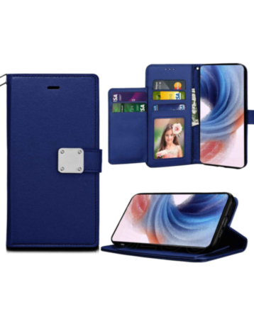 Galaxy S24 Plus Elegant Leather Wallet Case - BLUE (Only Ground Shipping)