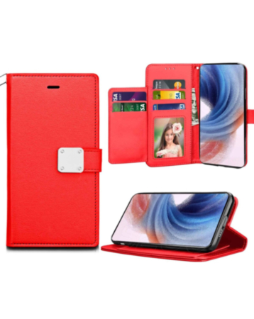 Galaxy S24 Plus Elegant Leather Wallet Case - RED (Only Ground Shipping)