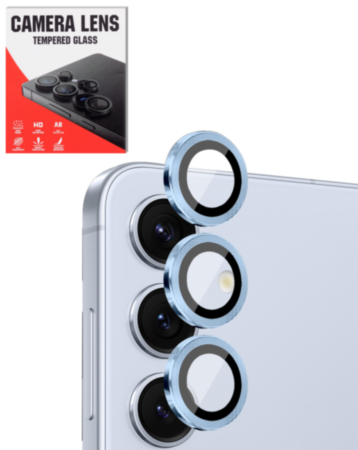 Camera Lens Protector with Metal Ring for Galaxy S24 Plus (Sapphire Blue)