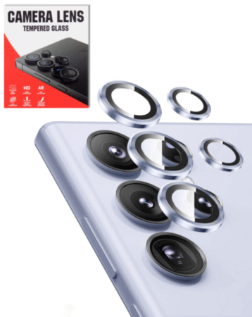 Camera Lens Protector with Metal Ring for Galaxy S24 Ultra (Titanium Blue)