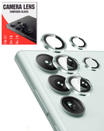 Camera Lens Protector with Metal Ring for Galaxy S24 Ultra (Titanium Green)