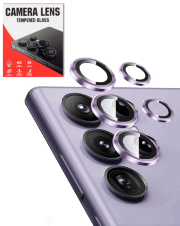 Camera Lens Protector with Metal Ring for Galaxy S24 Ultra (Titanium Violet)