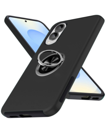 Dual Layer Case with Magnetic Ring - BLACK for Galaxy S25E (Only Ground Shipping)