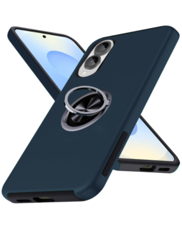 Dual Layer Case with Magnetic Ring - NAVY BLUE for Galaxy S25E (Only Ground Shipping)