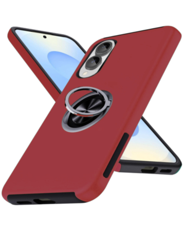 Dual Layer Case with Magnetic Ring - RED for Galaxy S25E (Only Ground Shipping)