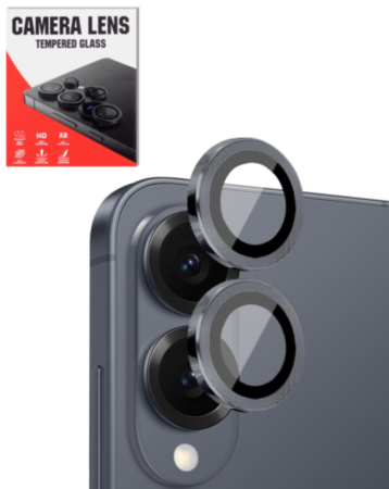 Camera Lens Protector with Metal Ring for Galaxy S25 Edge (Titanium Jet Black)