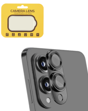 Metal Camera Lens Protector with Tempered Glass for Galaxy S25 Edge (Titanium Jet Black)