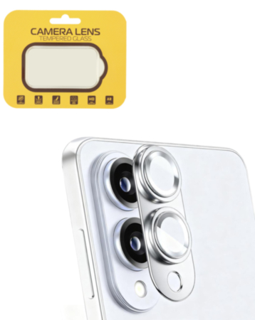 Metal Camera Lens Protector with Tempered Glass for Galaxy S25 Edge (Titanium Silver)