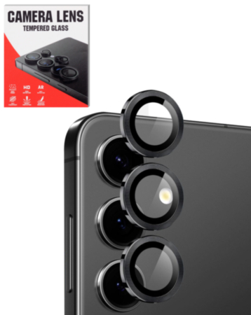 Camera Lens Protector with Metal Ring for Galaxy S25 FE (Jet Black)