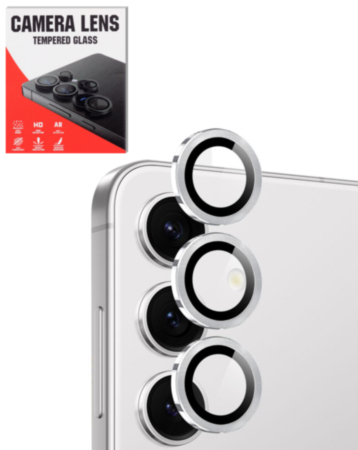 Camera Lens Protector with Metal Ring for Galaxy S25 FE (White)