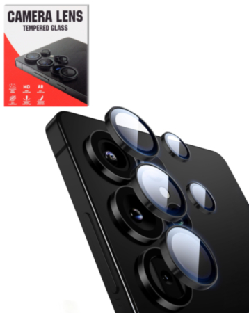 Camera Lens Protector with Metal Ring for Galaxy S25 Ultra (Titanium Black)