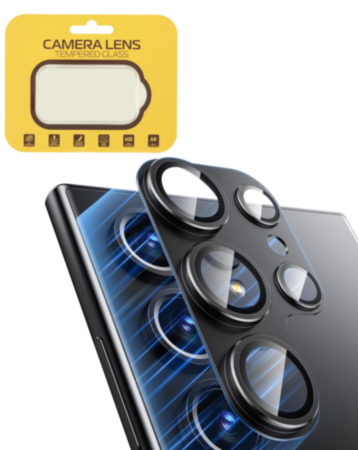 Metal Camera Lens Protector with Tempered Glass for Galaxy S25 Ultra (Titanium Black)