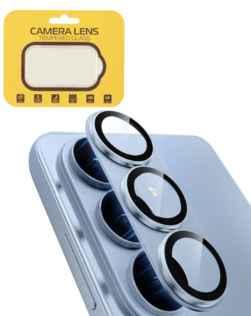 Metal Camera Lens Protector with Tempered Glass for Galaxy S26 (Sky Blue)