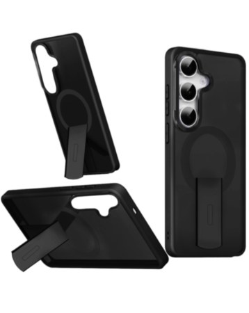 Slim Translucent Wireless Charging Case with Folding Stand (BLACK) for Galaxy S26 (Only Ground Shipping)