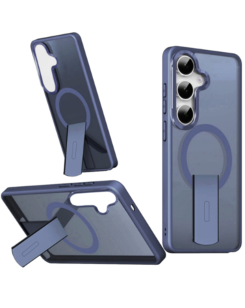 Slim Translucent Wireless Charging Case with Folding Stand (BLUE) for Galaxy S26 (Only Ground Shipping)