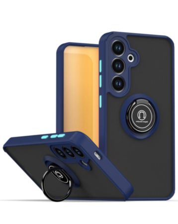 Hard PC Rear Colorful Border Case with Ring Holder (NAVY BLUE) for Galaxy S26 (Only Ground Shipping)