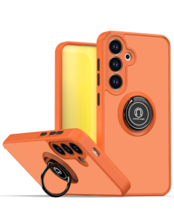 Hard PC Rear Colorful Border Case with Ring Holder - ORANGE for Galaxy S26 (Only Ground Shipping)