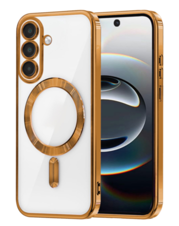 Shiny Wireless Charging Clear Case - ORANGE for Galaxy S26 (Only Ground Shipping)