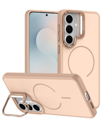 Shockproof TPU Wireless Charging Case with Camera Stand Camera Stand (GOLD) for Galaxy S26 (Only Ground Shipping)