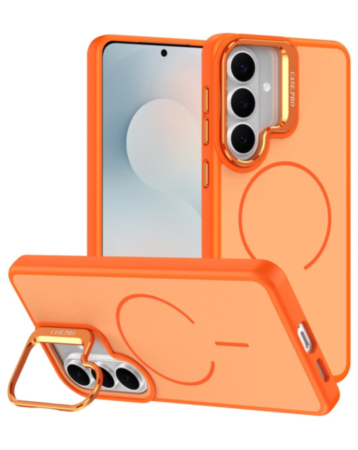Shockproof TPU Wireless Charging Case with Camera Stand Camera Stand (ORANGE) for Galaxy S26 (Only Ground Shipping)
