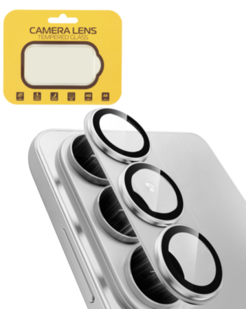 Metal Camera Lens Protector with Tempered Glass for Galaxy S26 Plus (Silver Shadow)