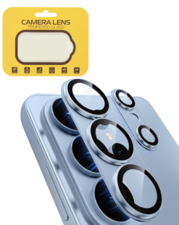 Metal Camera Lens Protector with Tempered Glass for Galaxy S26 Ultra (Sky Blue)