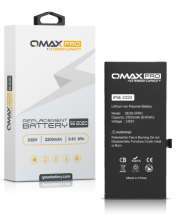 QMAX Pro Extended Capacity Replacement Battery for iPhone SE 2020 (2200 mAh) (Only Ground Shipping)
