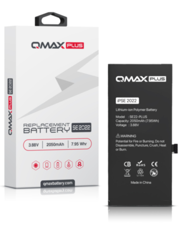 QMAX Plus Replacement Battery for iPhone SE 2022 (2050 mAh) (Only Ground Shipping)