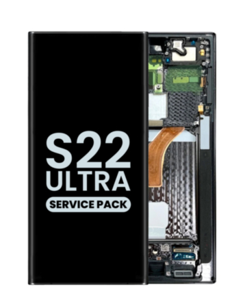 OLED Assembly with Frame for Galaxy S22 Ultra (S908) (Phantom Black) (Service Pack)