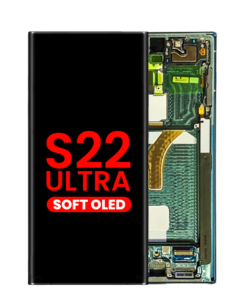OLED Assembly with Frame for Galaxy S22 Ultra (S908) (Green) (Aftermarket Plus Soft)