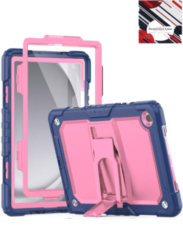 Heavy Duty Shockproof Tablet Case with Kickstand - NAVY BLUE & PINK Galaxy Tab A9 Plus 2023 (11") (X210, X216, X218) (Only Ground Shipping)