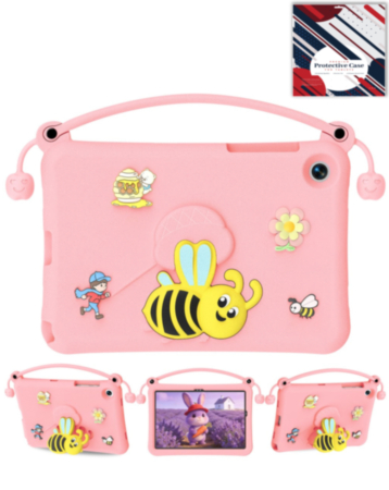 Kids Shockproof Tablet Case with Bee Handle Stand (PINK) for Galaxy Tab A9 Plus / Tab A11 Plus (Only Ground Shipping)