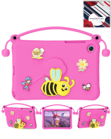 Kids Shockproof Tablet Case with Bee Handle Stand (HOT PINK) for Galaxy Tab A9 Plus / Tab A11 Plus (Only Ground Shipping)
