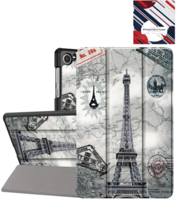 Old Style Notebook Design Case - Eiffel Tower for Galaxy Tab A9 Plus 2023 (11") / Tab A11 Plus 2025 (11") (Only Ground Shipping)