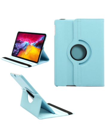 Universal 8" 360 Degree Rotating Leather Case - LIGHT BLUE (Only Ground Shipping)