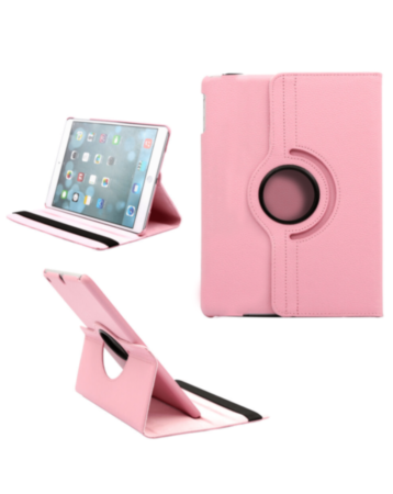 Universal 8" 360 Degree Rotating Leather Case - LIGHT PINK (Only Ground Shipping)