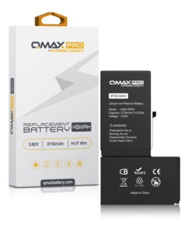 QMAX Pro Extended Capacity Replacement Battery for iPhone XS Max (3710 mAh) (Only Ground Shipping)