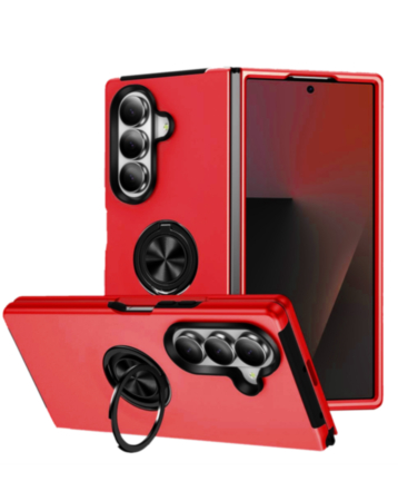 Dual Layer Case with Magnetic Ring (RED) for Galaxy Z Fold 8 Ultra / Fold 7 (Only Ground Shipping)