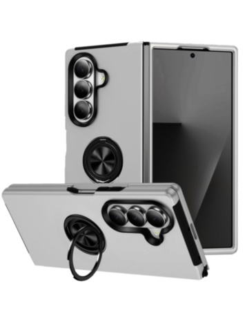 Dual Layer Case with Magnetic Ring (SILVER) for Galaxy Z Fold 8 Ultra / Fold 7 (Only Ground Shipping)