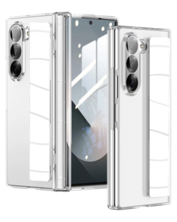 Clear Protective Case with Abstract Wave Design (CLEAR) for Galaxy Z Fold 8 Ultra / Fold 7 (Only Ground Shipping)