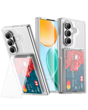 Protective Case with Built-In Card Holder (CLEAR) for Galaxy Z Fold 8 Ultra / Fold 7 (Only Ground Shipping)