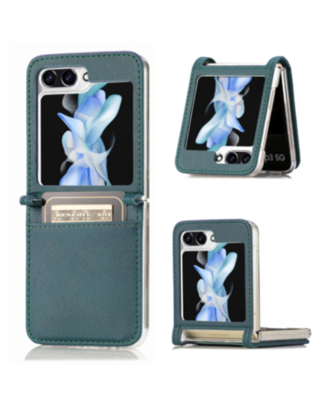 Galaxy Z Flip 5 Genuine Leather Case - GREEN (Only Ground Shipping)
