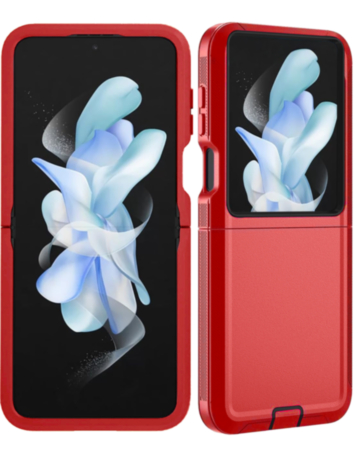 Heavy Duty Case for Galaxy Z Flip 7 (RED & BLACK) (Only Ground Shipping)