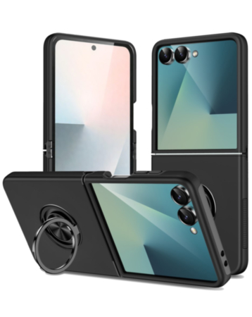 Dual Layer Case with Magnetic Ring (BLACK) for Galaxy Z Flip 8 (Only Ground Shipping)