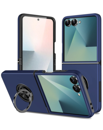 Dual Layer Case with Magnetic Ring (BLUE) for Galaxy Z Flip 8 (Only Ground Shipping)