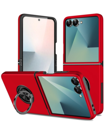 Dual Layer Case with Magnetic Ring (RED) for Galaxy Z Flip 8 (Only Ground Shipping)