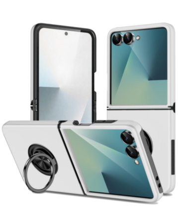 Dual Layer Case with Magnetic Ring (SILVER) for Galaxy Z Flip 8 (Only Ground Shipping)
