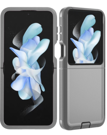 Heavy Duty Case for Galaxy Z Flip 8 (GRAY BLACK) (Only Ground Shipping)