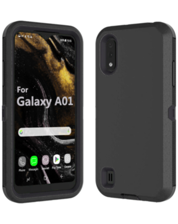 Heavy Duty Case for Galaxy A01 (BLACK) (Only Ground Shipping)